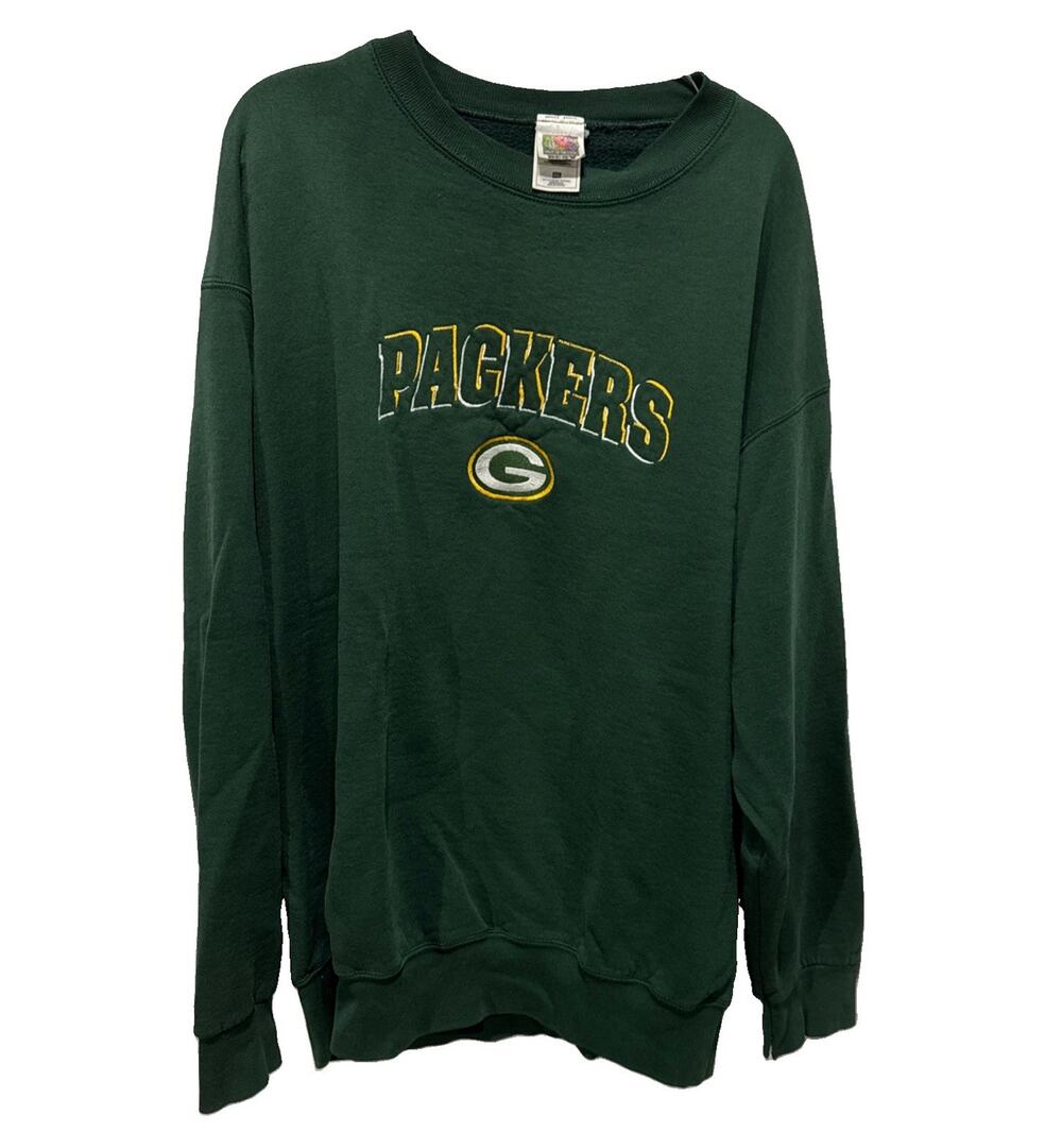 Vintage 90s Green Bay Packers Embroidered Crewneck Sweatshirt Large USA Made